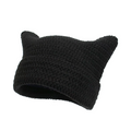 y2k cat ear beanie - black