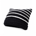 y2k cat ear beanie - black and white 2