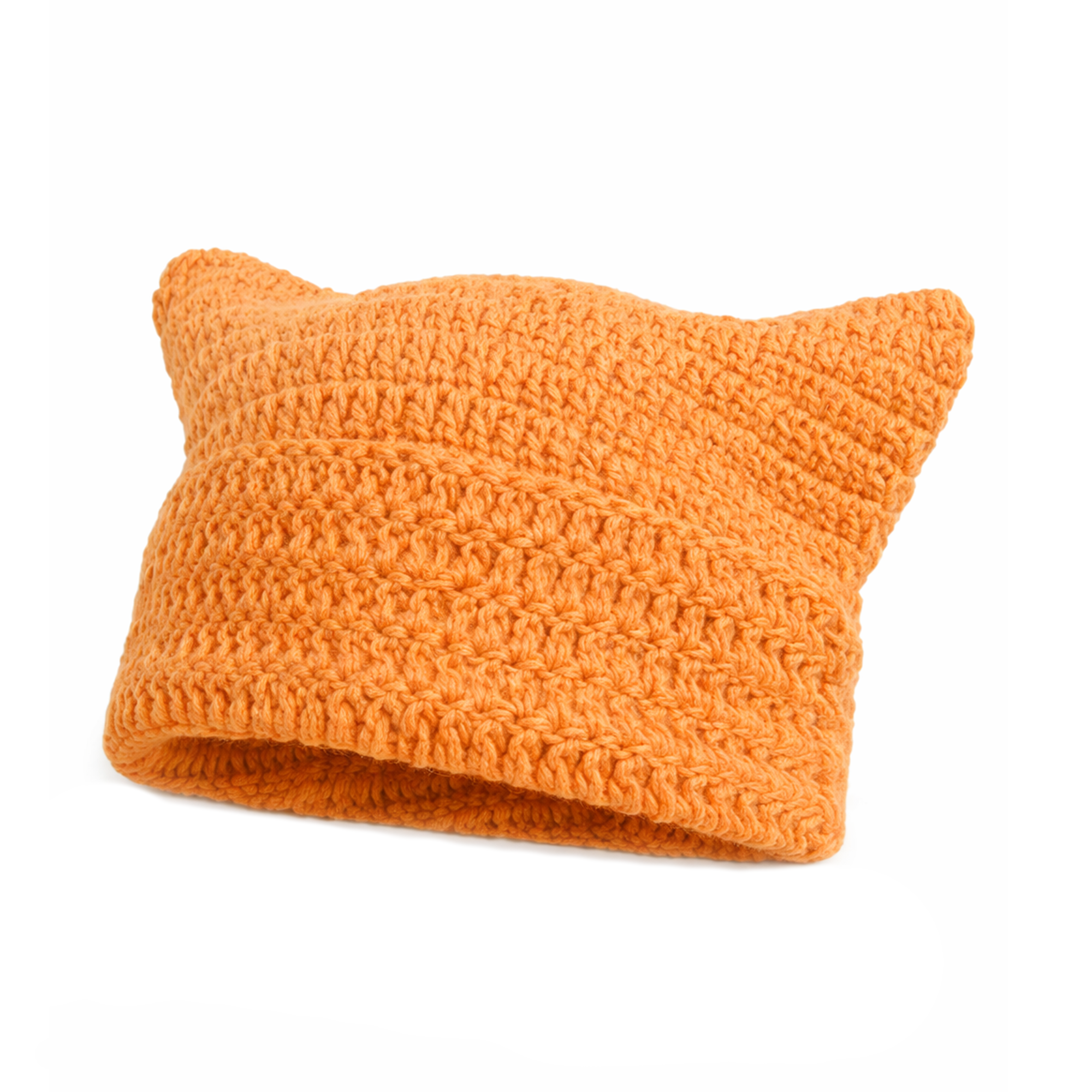 y2k cat ear beanie - orange
